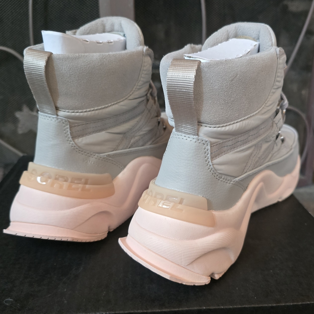 SOREL RNEGD Lace Storm Sneaker Bootie In Dove/Peach FITS SIZE 9 - Picture 6 of 15